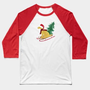 Golden Retriever Christmas Sled Baseball T-Shirt